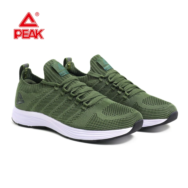 PEAK-Tênis de malha respirável para homens, sola antiderrapante leve, jogging, ioga, calçado de treinamento, casal, tênis de corrida