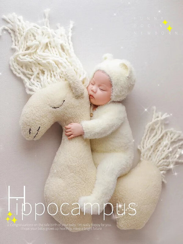 Puntelli per fotografia neonato peluche bambola animale cuscino in posa cuscino per foto natale cervo Studio fotografico tappetino fotografico