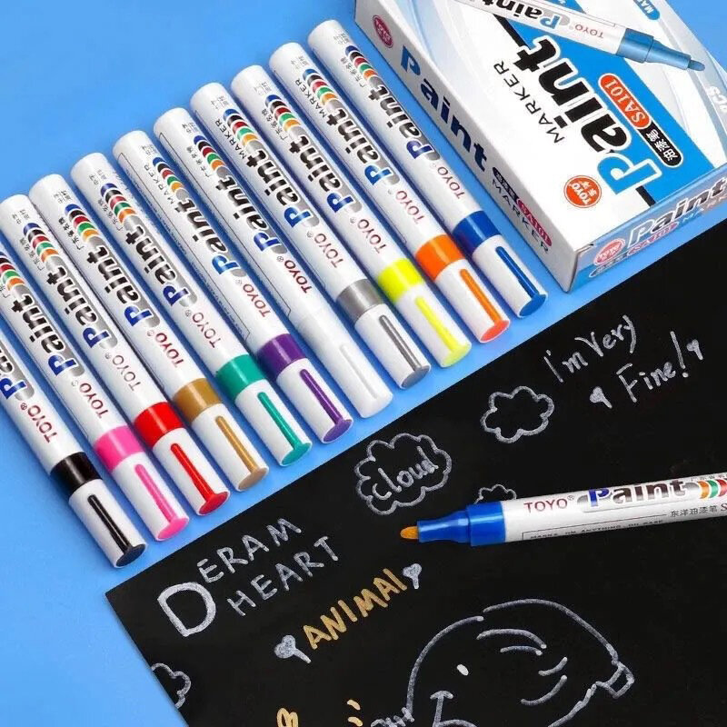 ปากกามาร์กเกอร์ยางยางรถยนต์กันน้ำได้ปากกาเขียนปากกาทาสีศิลปะแบบ DIY ปากกาเขียนสีน้ำมันลงลายเซ็น