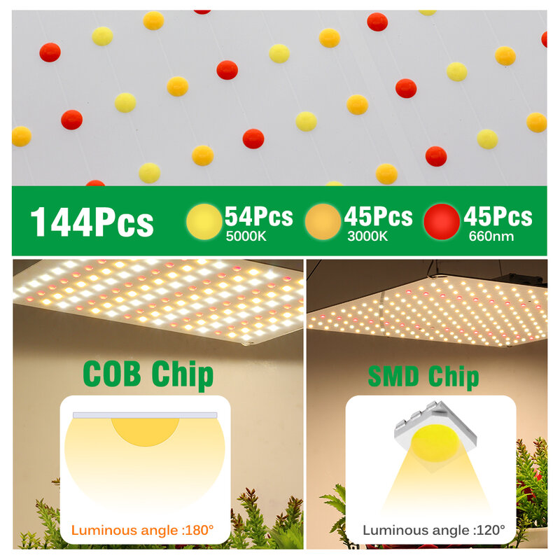 Oświetlenie Led do rosnącej zieleni 100V-240V Quantum Board lampa fito COB Full Spectrum ściemnialna lampa dla rośliny doniczkowe nasiona cieplarnianych lampa wzrostu