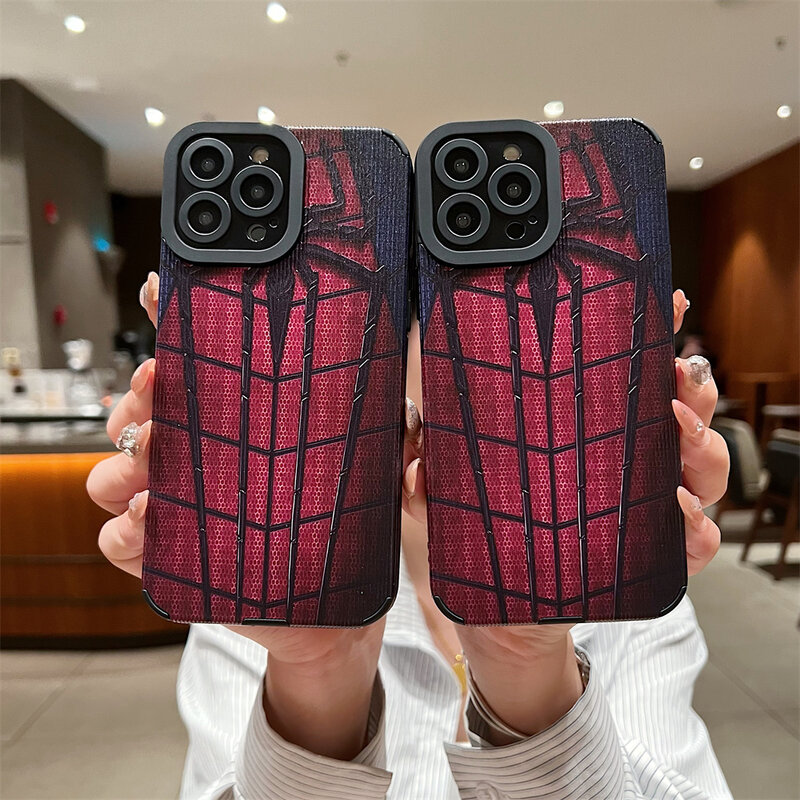 Spider Man Phone Case for IPhone 15 14 13 12 11 Pro Max X XR XS Max Soft Silicone Cartoon Spiderman Cover