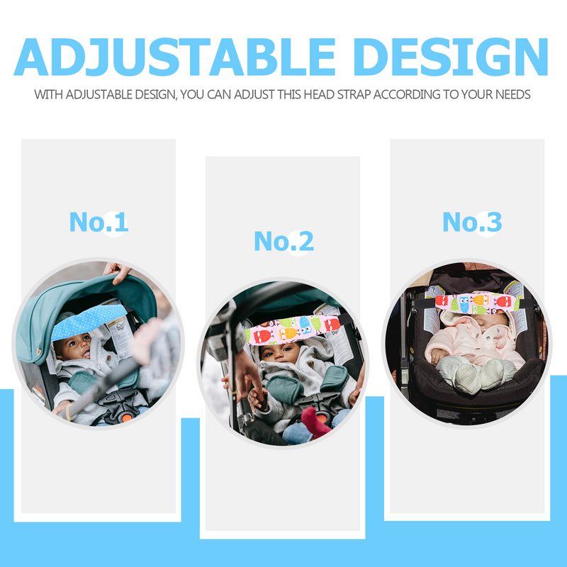 2 Pcs Headband Sleeping Belt Infant Baby Headbands Pure Cotton Carseat Support Strap