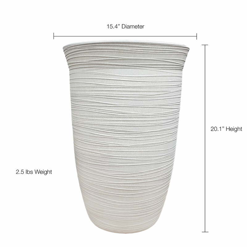Better Homes & Gardens Terrence 15" Wide Round Resin Vase, Cement Color