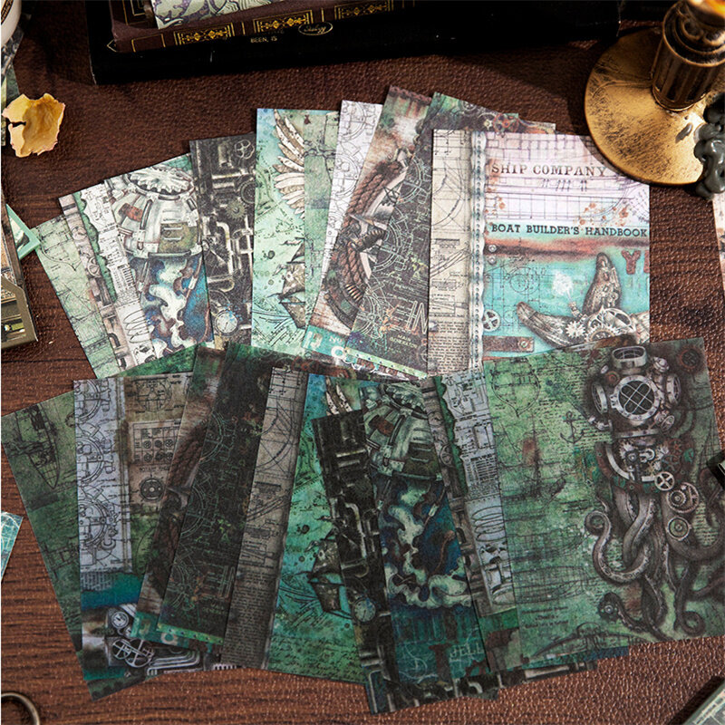 20 fogli materiale carta ingranaggi del tempo Memo pad forniture per immagini decorazione quaderni Collage scrittura Scrapbooking 118*86MM
