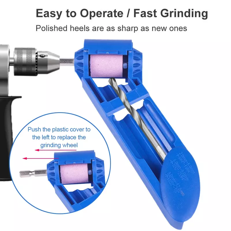 New 2-12.5mm Corundum Grinding Wheel Bit Tool Portable Drill Bit Sharpener Twist Drill Bit Sharpening machine Blue or Orange