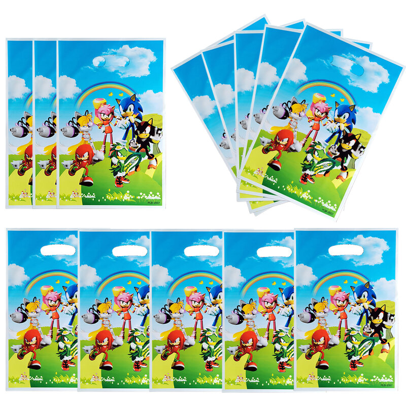 Kawaii Sonic Cartoon Gift Bag para Crianças, Anime Bonito, Hedgehog, Bolsa, Festa, Aniversário, Decoração, Quente