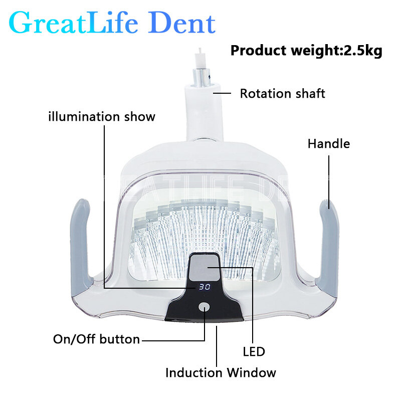 GreatLife Dent 5w nowa jednostka stomatologiczna krzesło lampa bezcieniowa indukcyjna doprowadziła do lampka operacyjna dentystycznego lampka Led dentystycznego