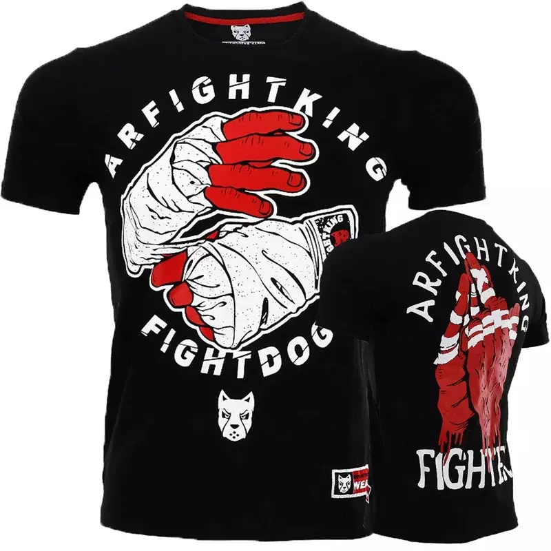 2024 Nowa letnia koszulka z nadrukiem 3D Fight Boxing Moda Sport Siłownia Krótki rękaw Cool Hip Hop Oddychająca odzież T-shirt Top