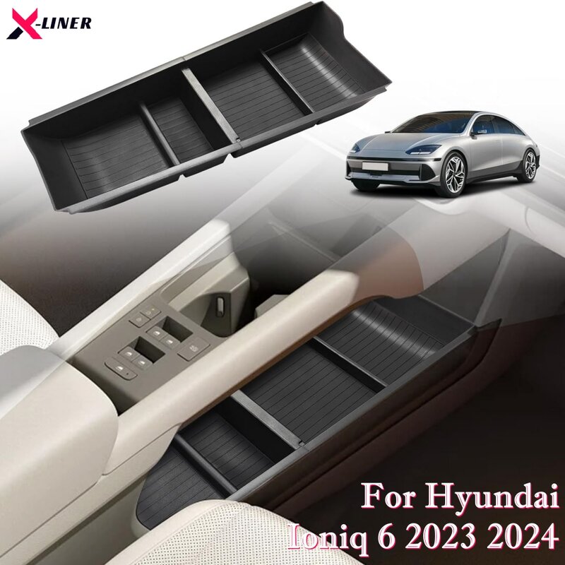 Dla Hyundai 2023 6 2024 dolny Organizer konsoli środkowej pudełko z tackami górny podłokietnik ABS materiał do Ioniq 6 akcesoria
