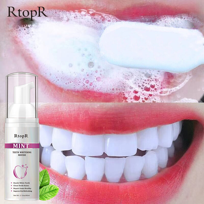 Teeth Cleansing Whitening Mousse Whitening Teeth Remove Tooth Stains Clean Mouth Fresh Breath Mint Foam Portable Toothpaste