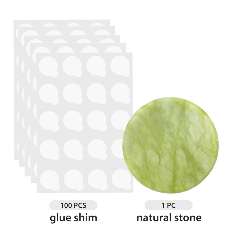 Glue Adhesive Pallet Round Jade Stone False Lash Eyelashes Pad Holder 100 pcs Waterproof Shim Paper Holder Grafting Makeup Tools