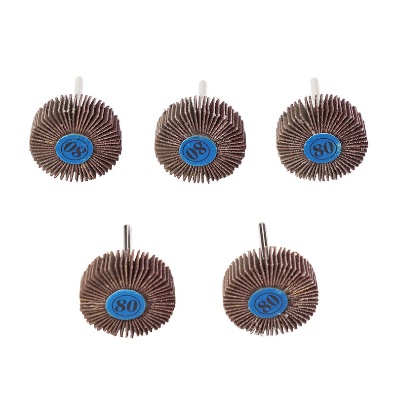 Flap Wheels for Cleaning Polishing, Rotary Tool, Rust and Paint Removal, Deburring, 1/8 Shank, 31mm Shank Length, 5Pcs