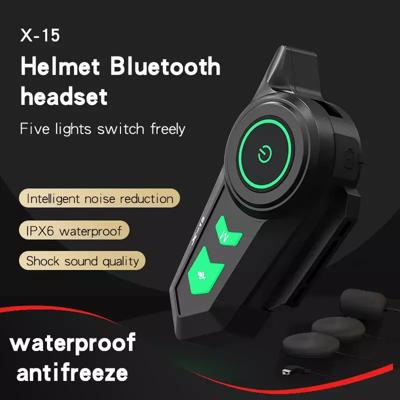 Aksesori helm Headset sepeda motor, helm nirkabel dengan Bluetooth tahan air dan fungsi interkom bebas genggam 2024