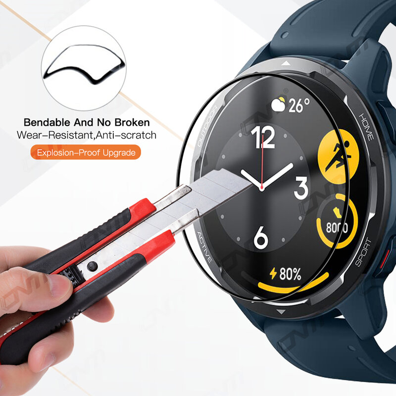 20D Screen Protector for Xiaomi Mi Watch S1 Active / S2 42MM 46MM Full Cover Soft Protective Film for Xiaomi Color 2 (Not Glass)