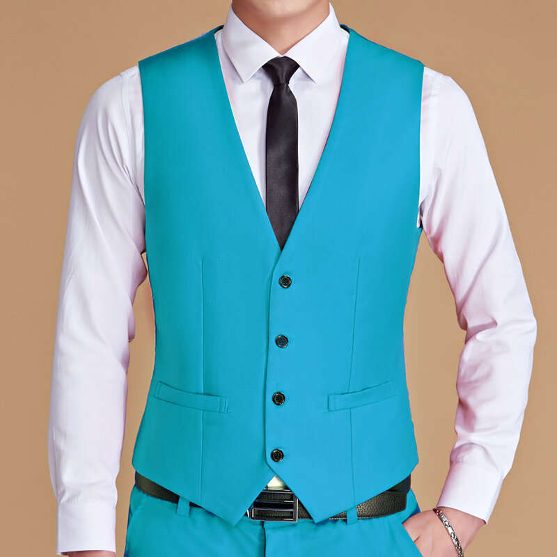 Vest Men 2022 New Fashion Casual High Quality Solid Color Single Breasted Slim Large Size Business Vest Waistcoat Men