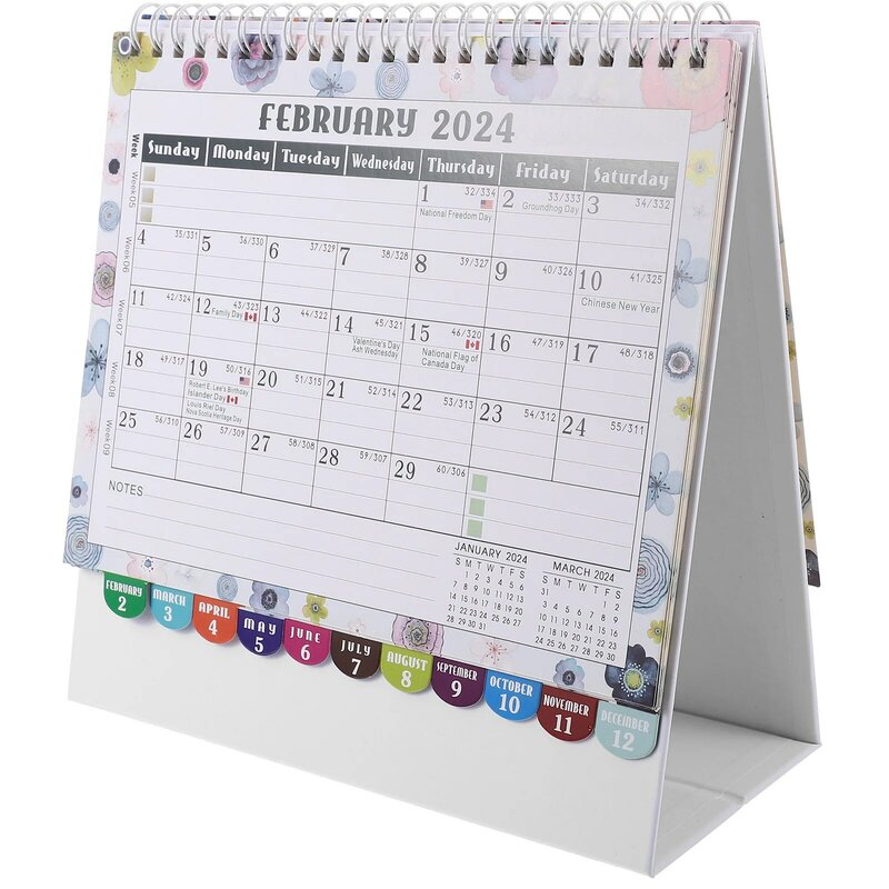 2024 Bureau Kalenders Opmerking 2023 Desktop Vrijstaand Dagelijks Gebruik Maandelijks Decoratief Eenvoudig
