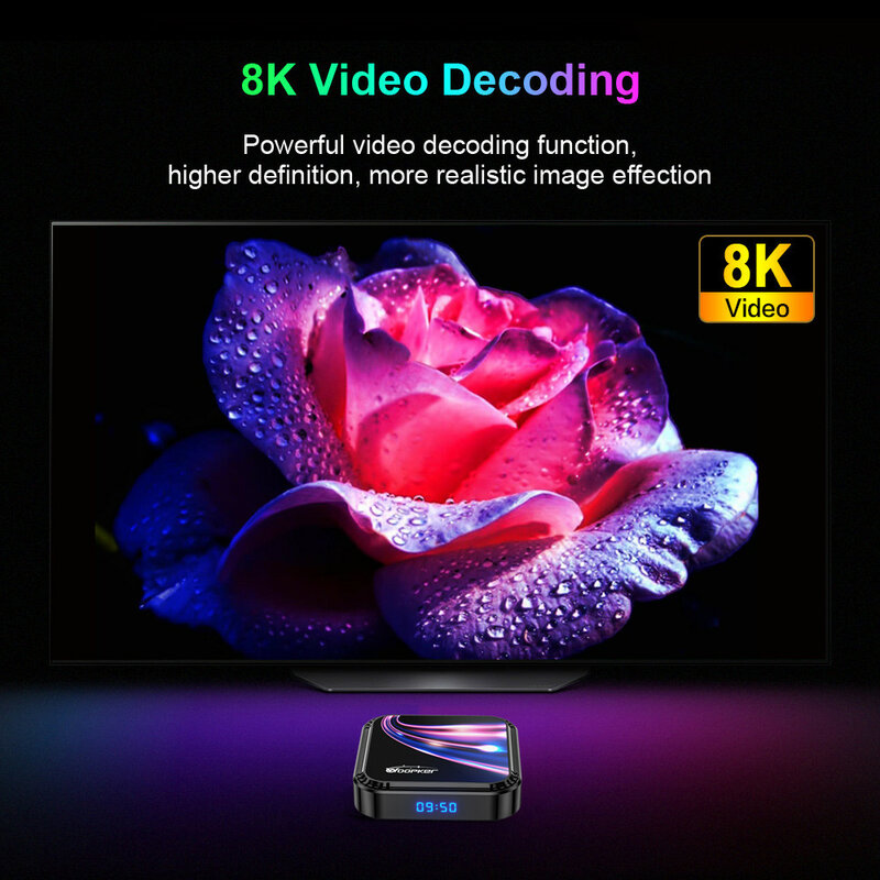 Woopker-Dispositivo de TV inteligente K52, decodificador con Android 13, Rockchip RK3528, compatible con 8K, Wifi6, BT5.0, YouTube, asistente de voz de Google, 2023