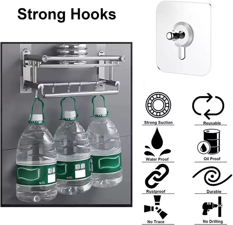 Adhesive Nails Wall Hooks Transparent Screw Stickers Wall Hook Closet Cabinet Shelf Pegs Wall Hook Hangers Kitchen Bathroom