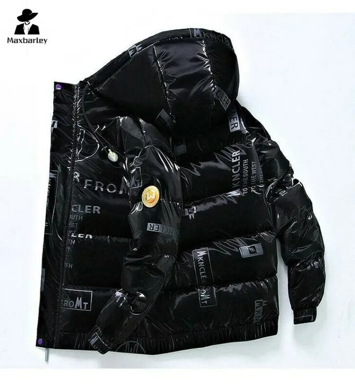 Jaqueta masculina de alta qualidade, casaco fino, curto, versão coreana, grosso, outono, inverno, nova marca de moda, 2024