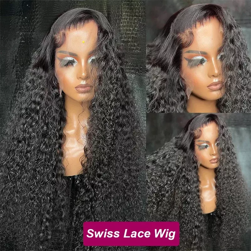 Peluca de cabello humano rizado con encaje Frontal para mujer, pelo brasileño de onda profunda, 13x6, 13x4, Hd, 38 pulgadas