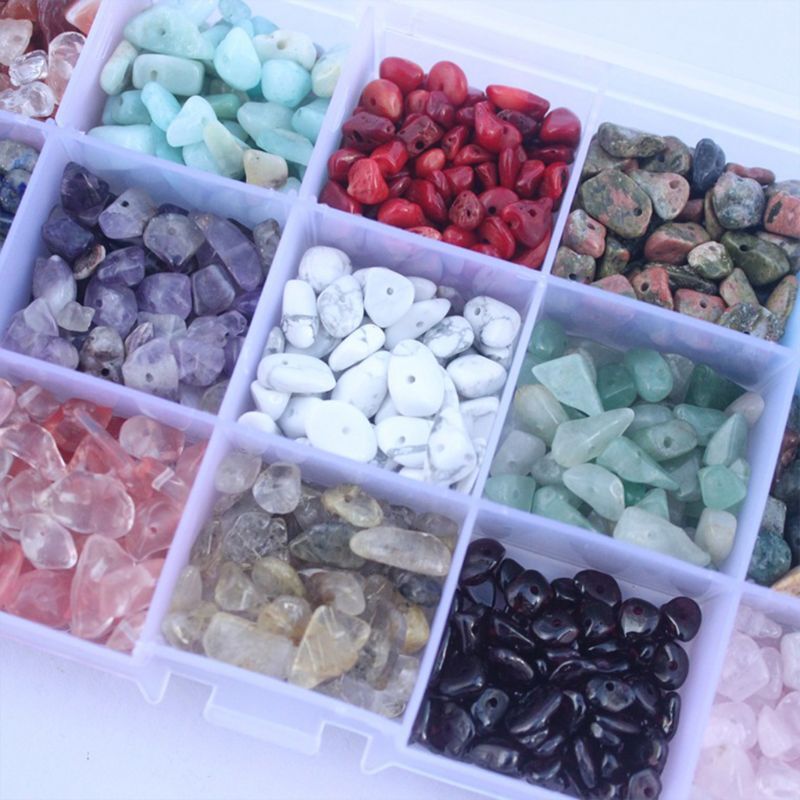Assortiment perles pierres précieuses, 15 couleurs, puces naturelles forme irrégulière, pour bricolage, artisanat,