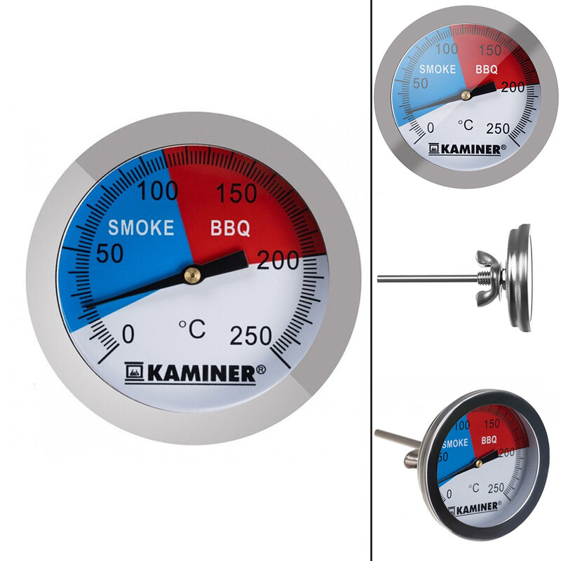 Termometer panggangan BBQ, Aksesori dapur pengukur termometer Mini bahan baja tahan karat, termometer panggang BBQ