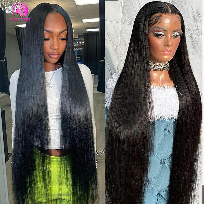 250% Human Hair 13x6 Lace Frontal Wig 40Inch Brazilian Straight 13x4 Lace Front Wig Pre Plucked Wig Human Hair Wigs For Women