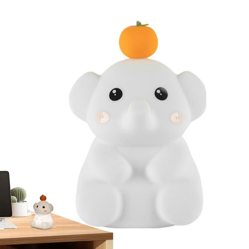 Elephant Night Light 2 Level Dimmable Elephant Silicone Bedside Desk Night Light Reading Light With Timer Function Novelty