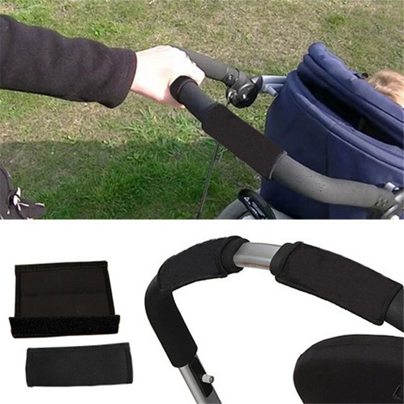 2 buah/Set Aksesori Kereta Bayi, kereta dorong bayi pegangan depan Pram Tape Bumper Bar Cover Accessoire Poussette sandaran tangan casing pelindung