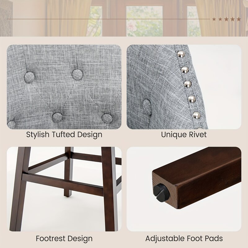 高さバーと椅子,天然ゴム製の木製の脚,快適でエレガント,安定したコンソールアクセサリー,2個