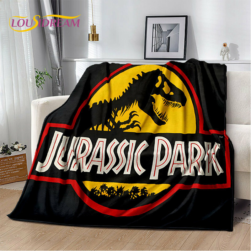 Manta de felpa suave de Parque Jurásico de dibujos animados, manta de franela para sala de estar, dormitorio, cama, sofá, cubierta de Picnic, Bettdecke