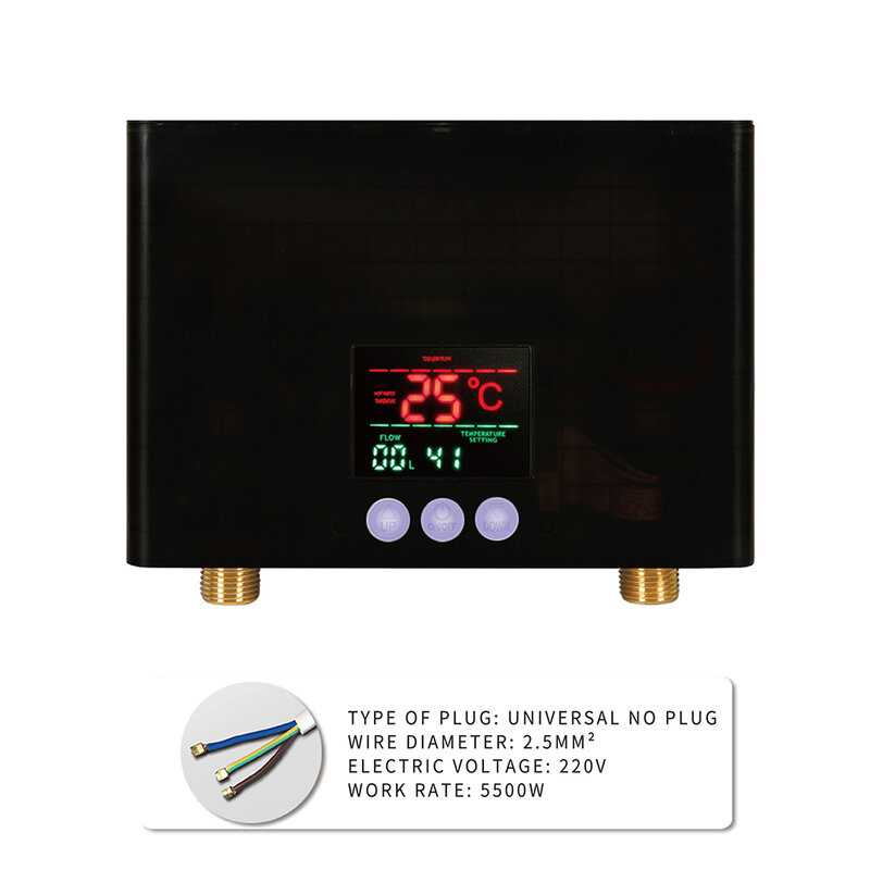 Настенный Электрический водонагреватель с ЖК-дисплеем, 110 В, 220 В