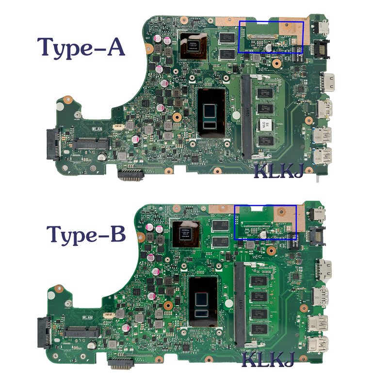 Carte mère d'ordinateur portable avec I7-6500 I5-6200 I3-6100 4G-RAM GT940M/GT920M Carte mère X555UJ pour Bali X555UF X555UQ X555UB F555U X555UA