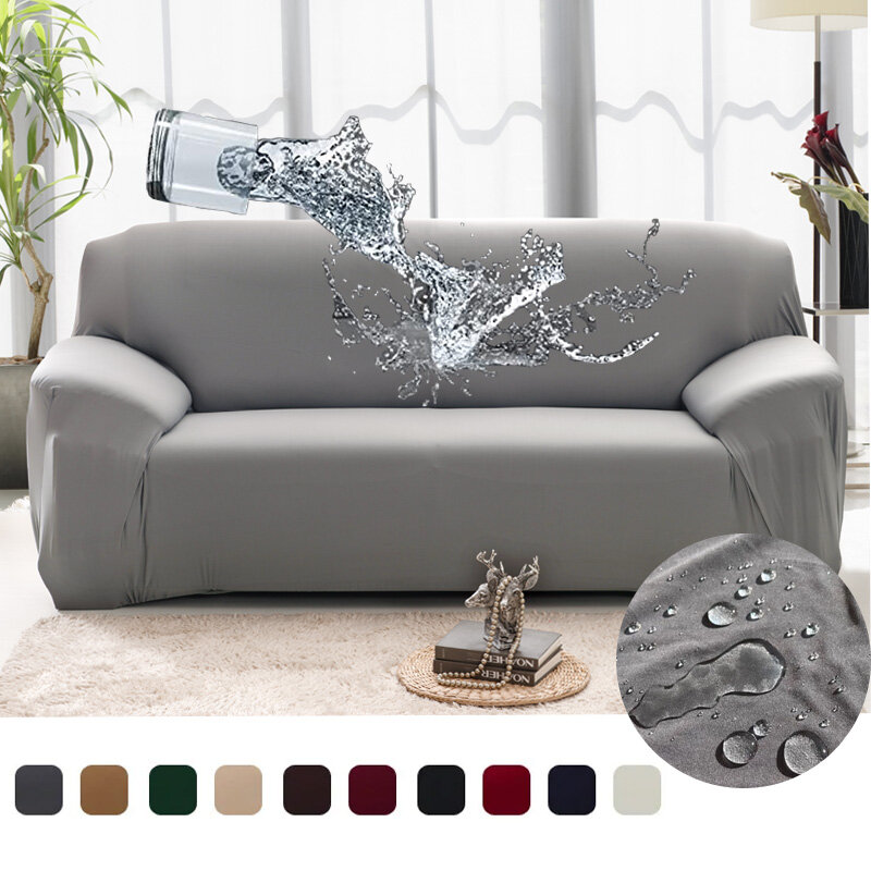 Funda elástica impermeable para sofá de 1/2/3/4 asientos, cubierta protectora de tela fina para sofá esquinero en forma de L