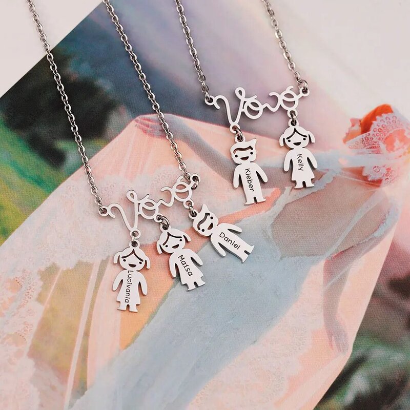 Mother's Day Gift Personalized Vovó Baby Pendant Grandmother Necklace Custom Names Vovo Choker For Grandma Ladies Women Mother