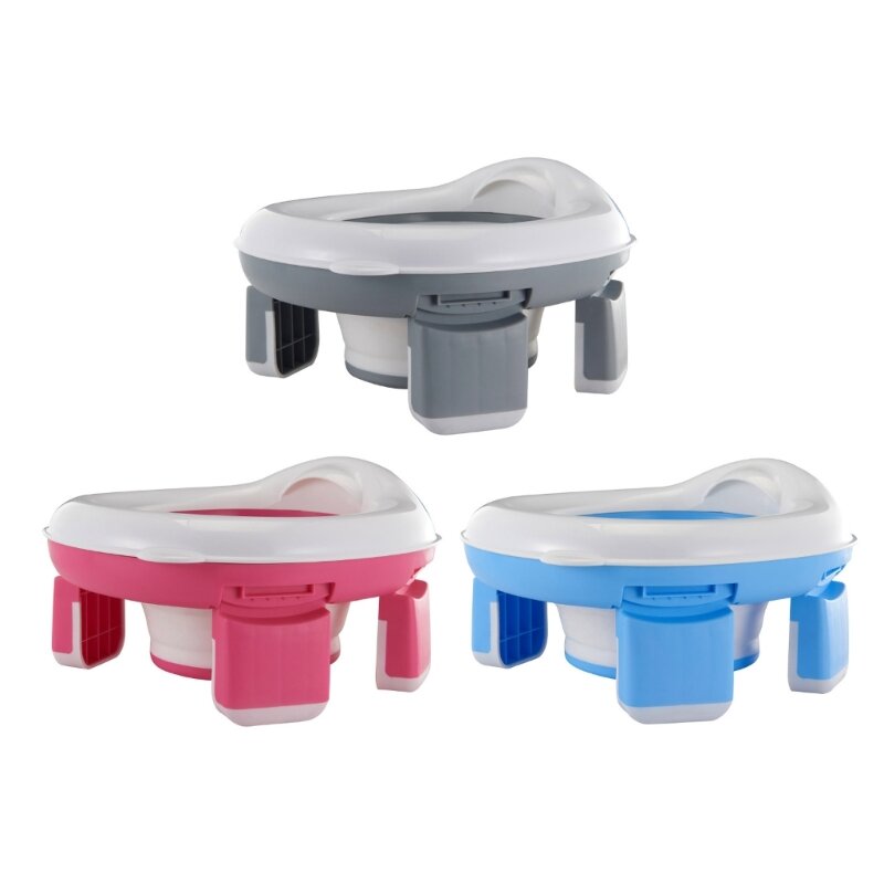 F62D Travel Potty Training Toilet for Kids & Toddlers Portable Potty for Toddlers Reusable Travel Toilet with Liners