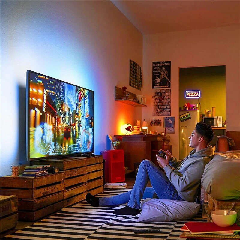 Rétro-éclairage LED pour TV, bande LED étanche, éclairage RVB, couleurs de bricolage, européen, 5V, 30LED/M, 49 ", 49", 55/58"