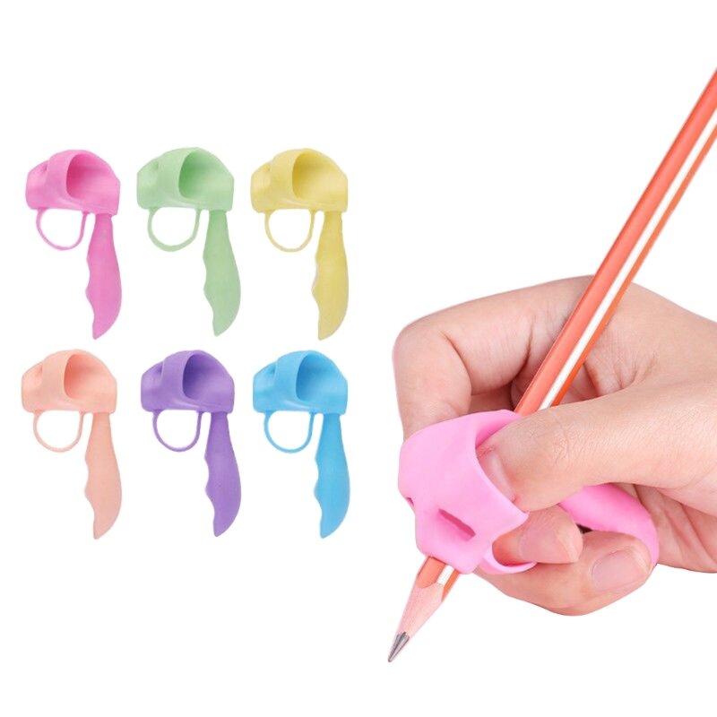 6 pezzi portamatite in silicone per correzione della postura della scrittura a mano del bambino pinze per matita ergonomiche