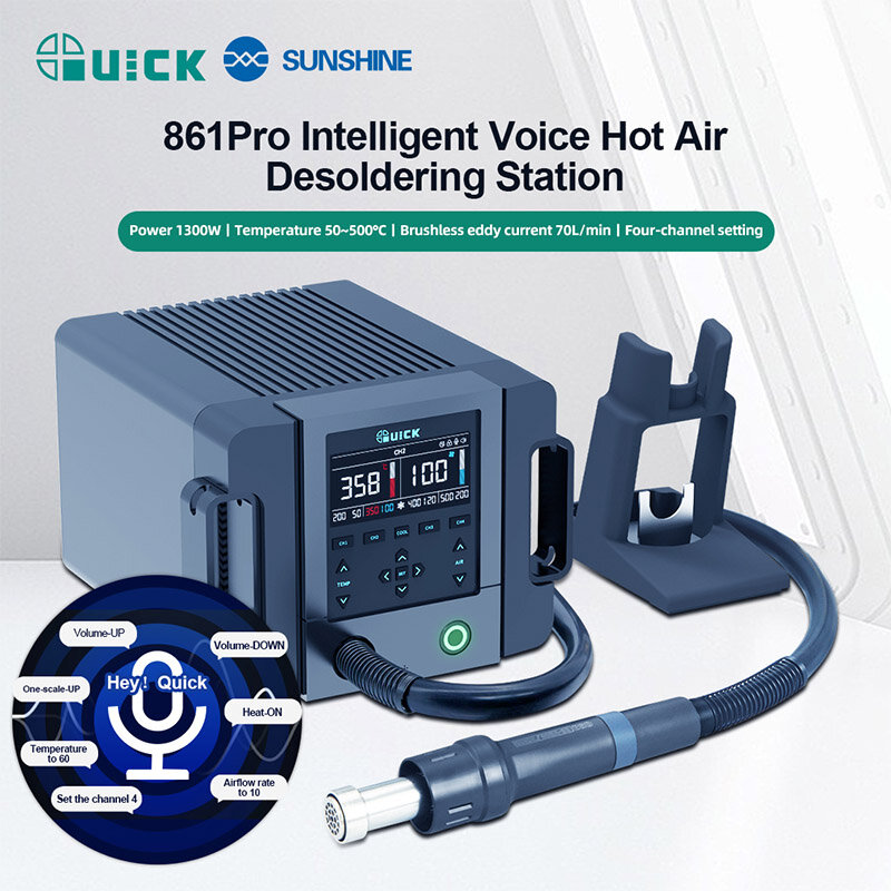 QUICK 861 Pro умная станция для распайки горячим воздухом BGA SMD станция для распайки телефона материнская плата Ic чип уровень ремонт PCBA