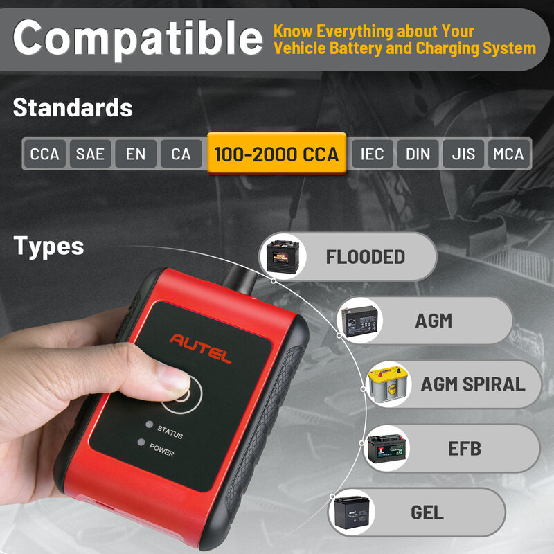 Original Autel MaxiBAS BT506 Auto Battery and Electrical System Analysis Tool Works with Autel MaxiSys Tablet