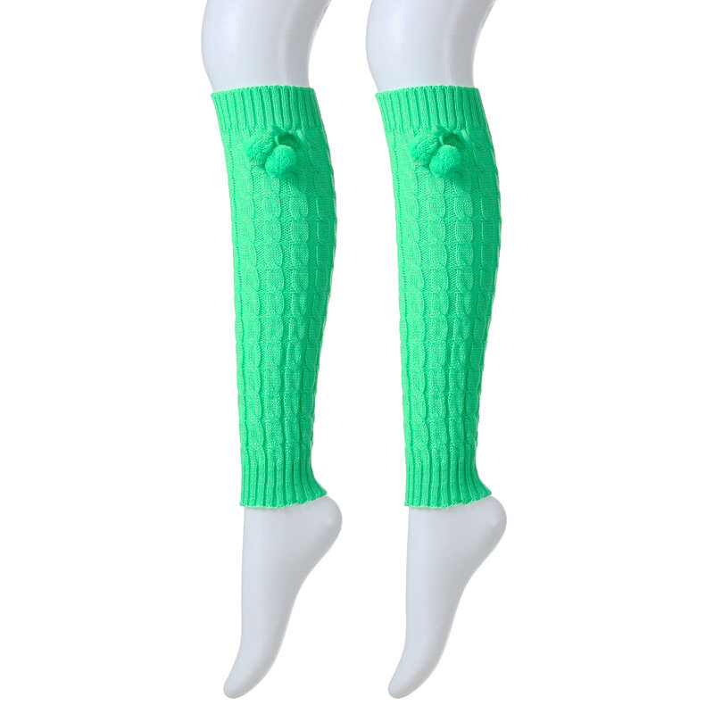 Aquecedores de perna monocromáticos para mulheres e meninas, meias térmicas de joelho, meias quentes sem rodeios, outono e inverno