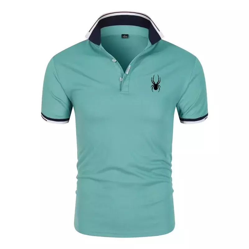 Letnia nowa męska koszulka polo z klapami antypilinowa haftowana koszulka polo z krótkim rękawem Casual Business Fashion Slim Fit koszulka polo dla mężczyzn