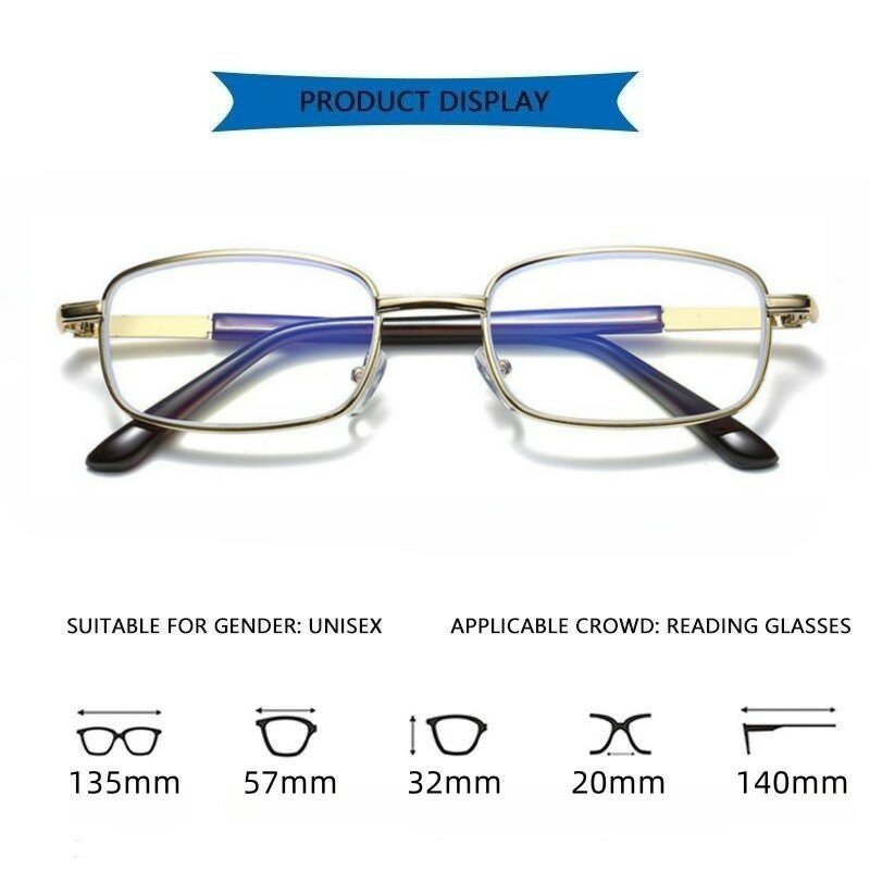 الرجال مكافحة الضوء الأزرق حجب وصفة طبية نظارات القراءة النساء قصر النظر البصرية عدسة النظارات إطارات النظارات المعدنية مربع 2023