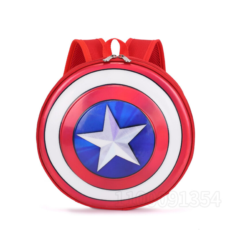 Ransel Anak-anak Baru Disney Tas Sekolah Anak-anak Mode Kartun Captain America Tas Sekolah Kapasitas Besar Tas Sekolah Anak Laki-laki dan Perempuan