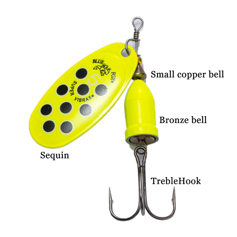 FT New Metal Fishing Lure 1 #-6 #5g 6g 8g 10g 16g 19g Spinner Bait esche dure di alta qualità Treble Hook attrezzatura da pesca per luccio