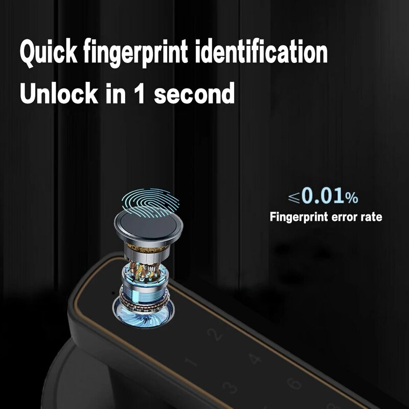 Smart Fingerprint Door Lock com senha, desbloqueio com chave mecânica, Single Handle, Tuya Bluetooth, Smartlife, M4