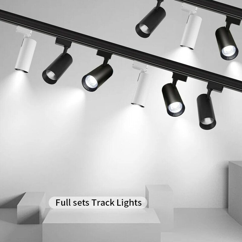 COB LED Track Light Set, Iluminação Ferroviária, Loja de roupas, Loja, Casa, Pista, Holofote, 12W, 20W, 30W, 40W, AC 220V