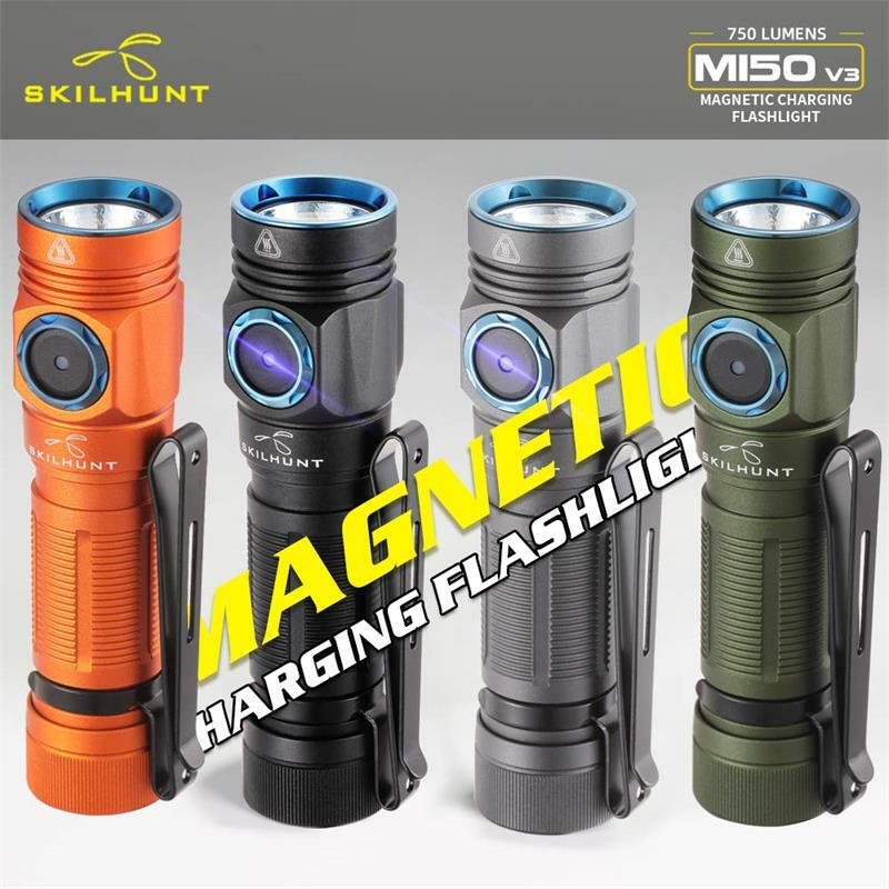 ESKTE SKILHUNT M150 V3.0 750 LM USB magnetic charging flashlight 14500 AA Portable Torch Strong light outdoor EDC flashlight