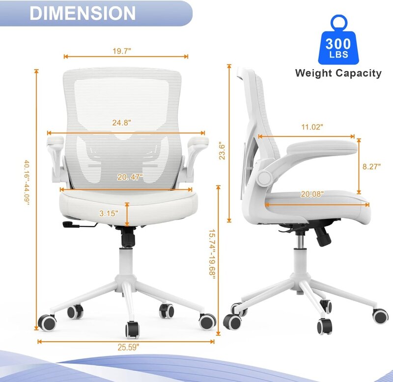 Krzesło biurowe, krzesło biurowe z wysokim oparciem, regulowana wysokość i ergonomiczna konstrukcja Krzesło komputerowe do domowego biura Meble biurowe