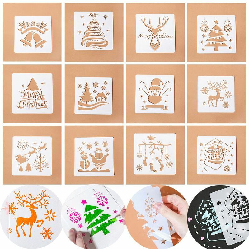 Hot Embossing DIY Craft Album Decorative Scrapbooking Layering Stencils Merry Christmas PaintingTemplate